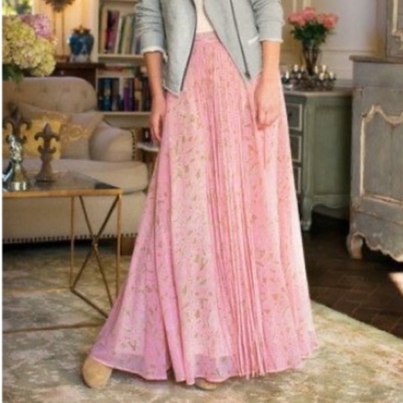 Soft Surroundings Dresses & Skirts - SOLD Soft Surroundings St Germain Pink Georgette Fringe Maxi Skirt Medium